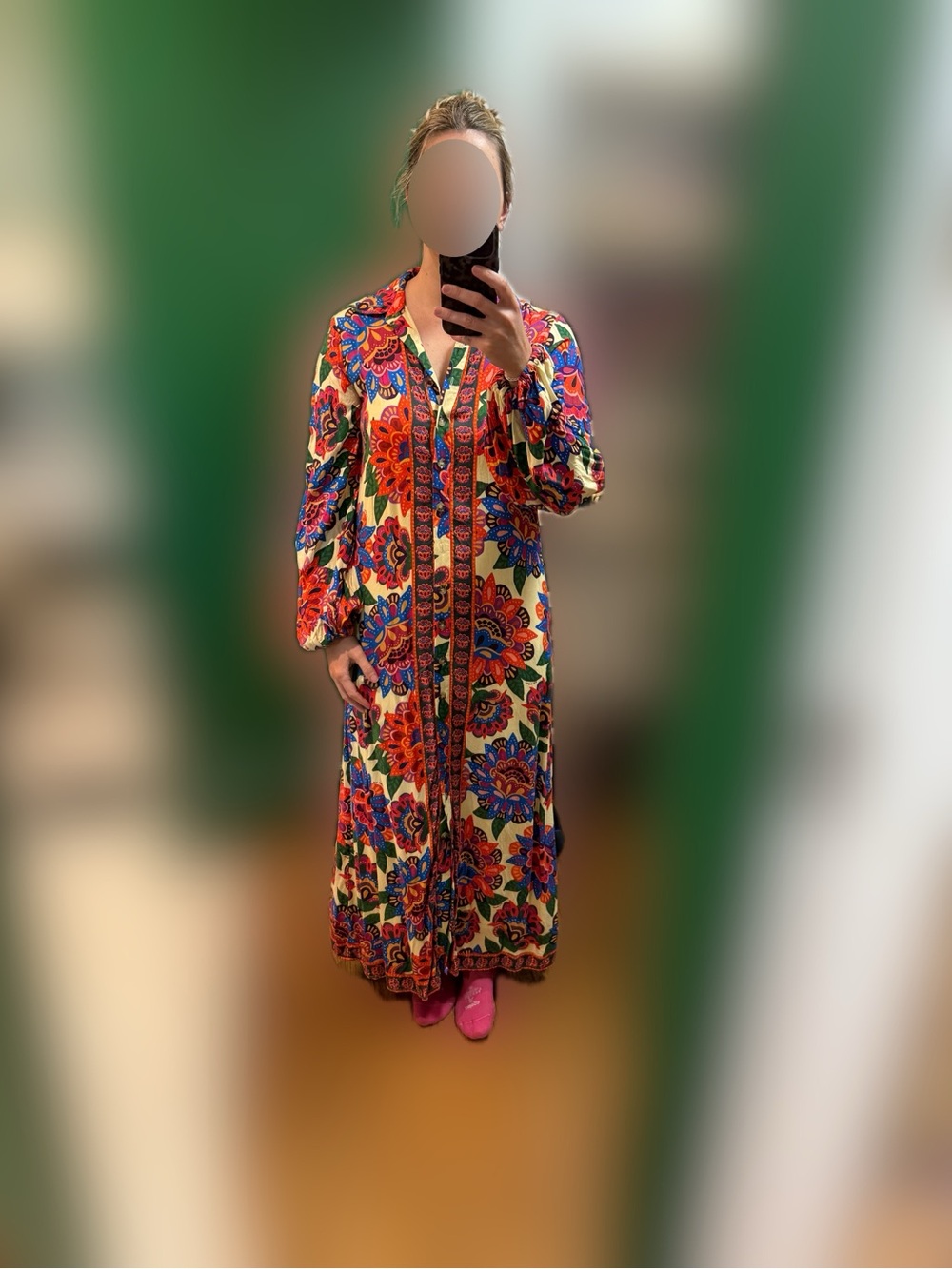 FARM Rio Floral Maxi Dress in Cream with Pink, Orange, Blue & Green - Picture 3 of 3